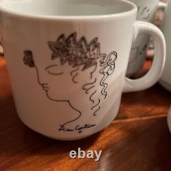 Vintage Jean Cocteau Limoges Porcelain Coffee/Tea cups Set Of 4