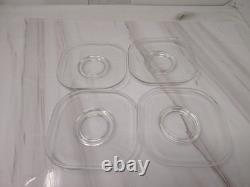 Vintage Joe Colombo Arno Stackable Glass Coffee Cups Saucers Set 4 Italy MCM