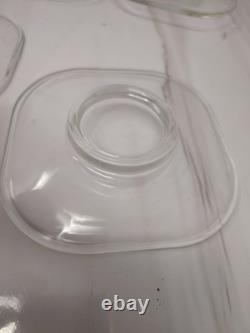 Vintage Joe Colombo Arno Stackable Glass Coffee Cups Saucers Set 4 Italy MCM