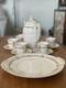 Vintage Johnson Bros Old English Coffee Set 16pc Burgundy & Gold England Exc