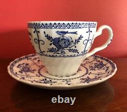 Vintage Johnson Brothers Blue & White Indies Design 15 Piece Coffee Set