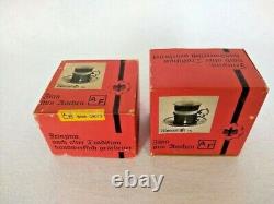 Vintage KPM 3rd Reich Set of (5)3 Pc Coffee Porcelain Cup Pewter Holder & Saucer