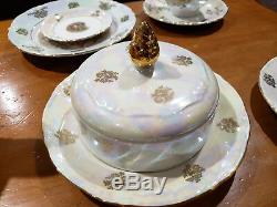 Vintage Kahla Porcelain Fine China Gold Rim Madonna GDR Coffee/Lunch Set Germany