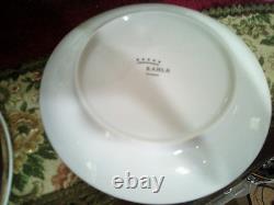 Vintage Khala Germany Coffe /tea Set Burgundy And Gold Fine Bone China Porcelan