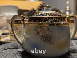 Vintage Kireina Japan Coffee Set Hand Painted Birds & Flowers Gift Porcelain