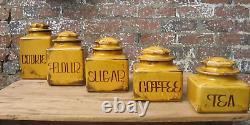 Vintage Kitchen Storage Jars Set- coffee tea farmhouse country