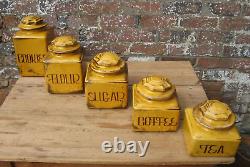 Vintage Kitchen Storage Jars Set- coffee tea farmhouse country