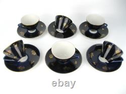 Vintage LOMONOSOV LFZ COFFEE Set Cobalt Porcelain Factory Soviet Russia USSR