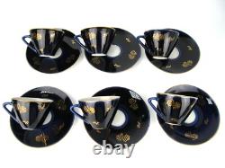 Vintage LOMONOSOV LFZ COFFEE Set Cobalt Porcelain Factory Soviet Russia USSR