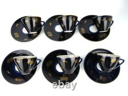 Vintage LOMONOSOV LFZ COFFEE Set Cobalt Porcelain Factory Soviet Russia USSR