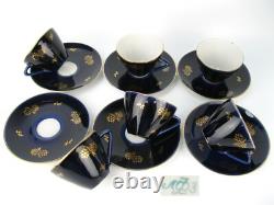 Vintage LOMONOSOV LFZ COFFEE Set Cobalt Porcelain Factory Soviet Russia USSR