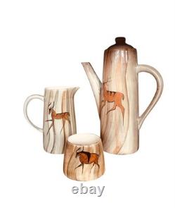Vintage Lauriana Studio Pottery Coffee Pot / Jug & Sugar Bowl Superb Condition
