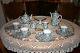 Vintage Lefton China Violet Chintz Tea Pot & Coffee/chocolate Pot Set 16 Pc 50's