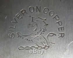 Vintage Lehman Bros. Silver on Copper Coffee Tea Serving Tray Set Grapevine 6pc