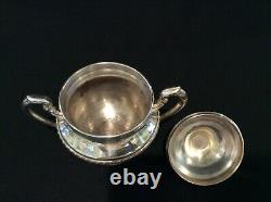 Vintage Lehman Brothers NY c. 1930 Silver on Copper 7 Piece Tea Coffee Set withtray
