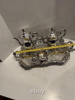 Vintage Leonard Silver plated 4 Piece Coffee & Tea Service Set