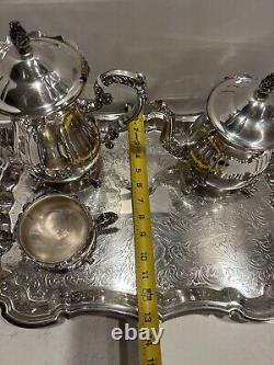 Vintage Leonard Silver plated 4 Piece Coffee & Tea Service Set