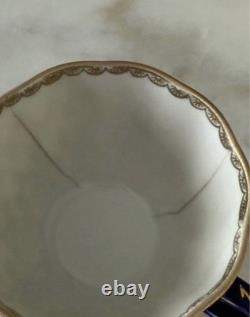 Vintage Lomonosov LFZ Cobalt Net Coffee Set for 6, Hand Painted, Made in USSR