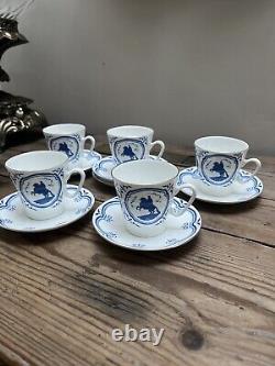 Vintage Lomonosov (LFZ) Porcelain set of 5 coffee cups and saucer Made In Russia