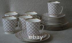 Vintage Lomonosov USSR Russia Pink 18 Pieces Coffee SET Cup Saucer Dessert Plate
