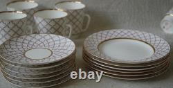 Vintage Lomonosov USSR Russia Pink 18 Pieces Coffee SET Cup Saucer Dessert Plate