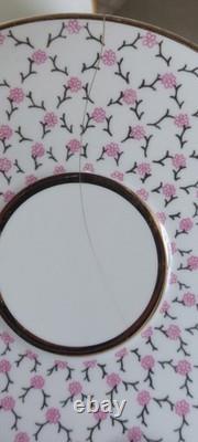 Vintage Lomonosov USSR Russia Pink 18 Pieces Coffee SET Cup Saucer Dessert Plate