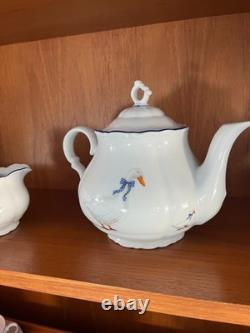 Vintage Luxury Complete Tea Set Leander 1907 Famous Geese