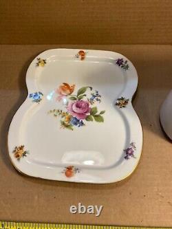 Vintage MZ Coffee and Teapot Set- With Tray Floral Czechoslovakia