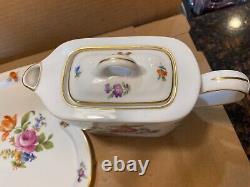 Vintage MZ Coffee and Teapot Set- With Tray Floral Czechoslovakia