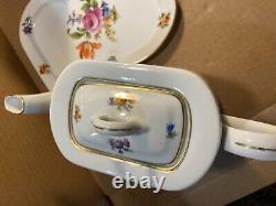 Vintage MZ Coffee and Teapot Set- With Tray Floral Czechoslovakia