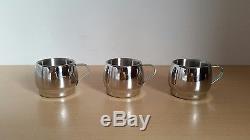 Vintage Mann Unic 18/10 stainless steel double walled expresso 6 cup set coffee
