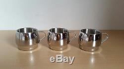 Vintage Mann Unic 18/10 stainless steel double walled expresso 6 cup set coffee