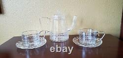 Vintage Marquis Waterford Coffee Pot with 2 Cups and Saucers