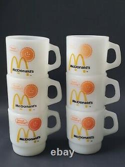 Vintage Mcdonald's Fire King Coffee Mugs Anchor Hocking Good Morning Set Of 6