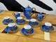 Vintage Meikei China Japan Dragon Tea Set Blue Hand Painted Coffee Set 15 Piece