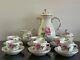 Vintage Meissen Coffee Set Decorated With Pink Roses And Scattered Buds
