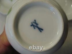 Vintage Meissen Flowers Swan Neck Luncheon Tea/Coffee Set of 12 (minus 1 Saucer)