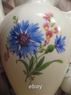 Vintage Meissen Flowers Swan Neck Luncheon Tea/Coffee Set of 12 (minus 1 Saucer)