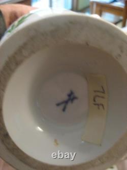 Vintage Meissen Flowers Swan Neck Luncheon Tea/Coffee Set of 12 (minus 1 Saucer)