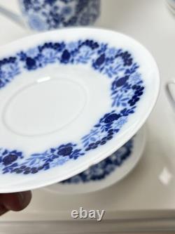 Vintage Melitta Coffee Set White And Blue Porcelain Flowers 1970s