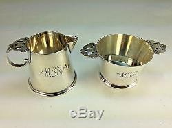 Vintage Mid Century Lusk Tiffany & Co. Sterling Silver Four Piece Coffee Set
