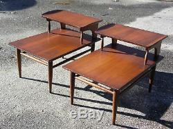 Vintage Mid Century Modern Bassett Artisan Collection Coffee End Tables 4 pc Set