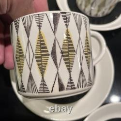 Vintage Mid Century Rorstrand Sweden Curtis Coffee Set Yellow and Black