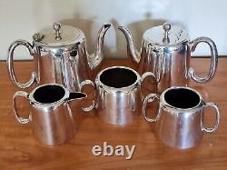 Vintage Mid-Century Silver Plate 5 Piece Tea/Coffee Set #C125