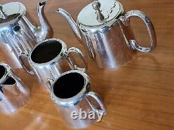 Vintage Mid-Century Silver Plate 5 Piece Tea/Coffee Set #C125