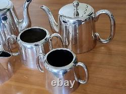 Vintage Mid-Century Silver Plate 5 Piece Tea/Coffee Set #C125