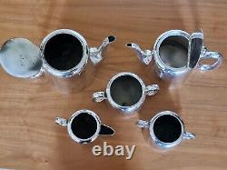 Vintage Mid-Century Silver Plate 5 Piece Tea/Coffee Set #C125