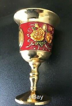 Vintage Middle Eastern / Moroccan Enameled Tea Or Coffee Set