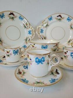 Vintage Minton Tea Coffee Set, butterfly and turquoise ribbon bow