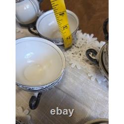 Vintage Mitterteich Bavaria Art Deco Silver Trim Tea Coffee Service Set 30+ pc